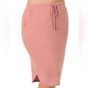 Women’s Plus self tie Tulip Hem Skirt With Side Pockets and Drawstring 3X Nee